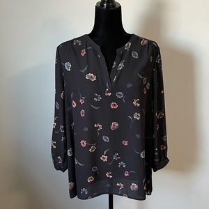 DAHLIA Watercolor Floral Tunic Blouse